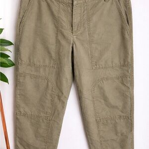 J.Crew City Fit Linen Blend Pants Olive Green Size 12 Casual Career